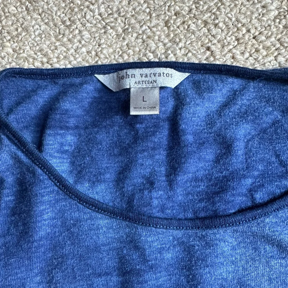 John Varvatos Men’s Artisan Blue Tie-Dye Crew Neck Shirt - Picture 3 of 5